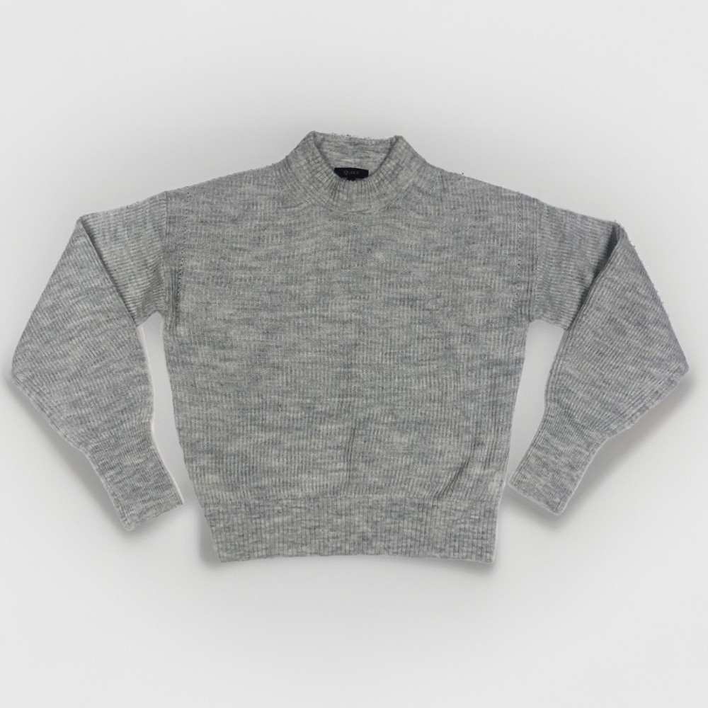 NEW Quince Small Women’s Baby Alpaca Wool Crew Light grey Long sleeve sweater
